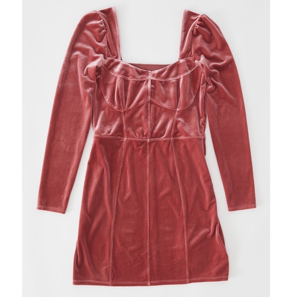 UO Velvet Long Sleeve Mini Dress - Picture 5 of 5